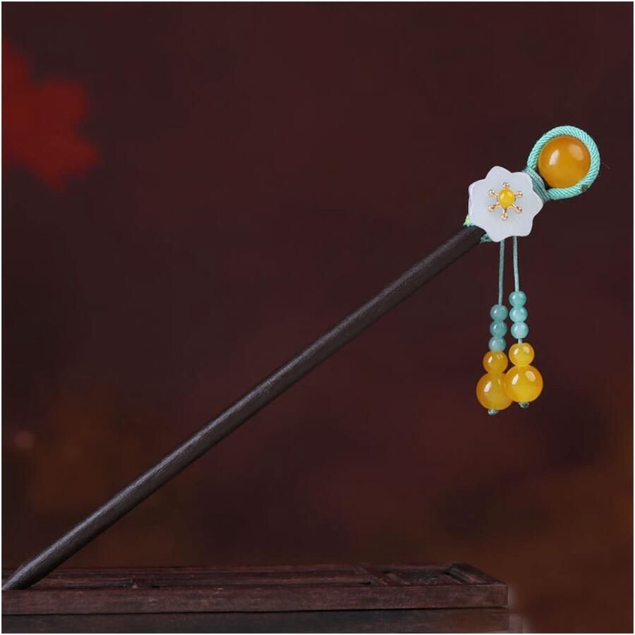 Senza Marchio Retro for Hair Sticks hair pin chignon pin hair clips Jiangnan's first sight of the wind hairpin headdress female straight hairpin wooden hairpin hair step tassel jewelry