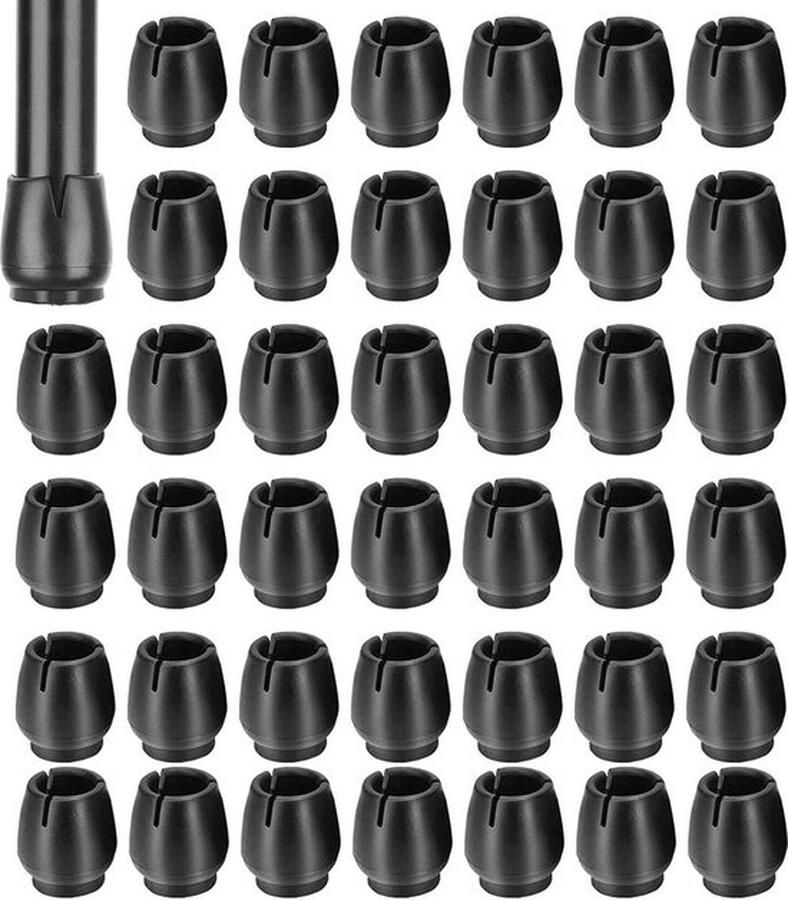 Senza Marchio Rubber Stoel Been Doppen Zwarte-40 Stuks Stoel Beschermers Vilt Anti-Kras Stoelpoten Sokken Woonkamer Vloerbeschermers (12-17mm) stoelpootbeschermers