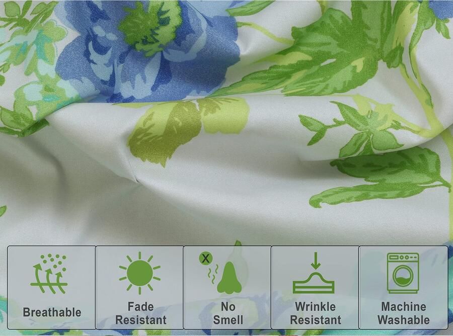 Senza Marchio Ruvanti Queen Sheets Set Extra Zacht Geborsteld 1800 Microfiber Koellaken. Luxe Bed Sheet Inclusief Plat Hoeslaken Kussenslopen. Diepe zak 15 Rimpel vervagen Vlekbestendig 4 stuks Bloemen Groen