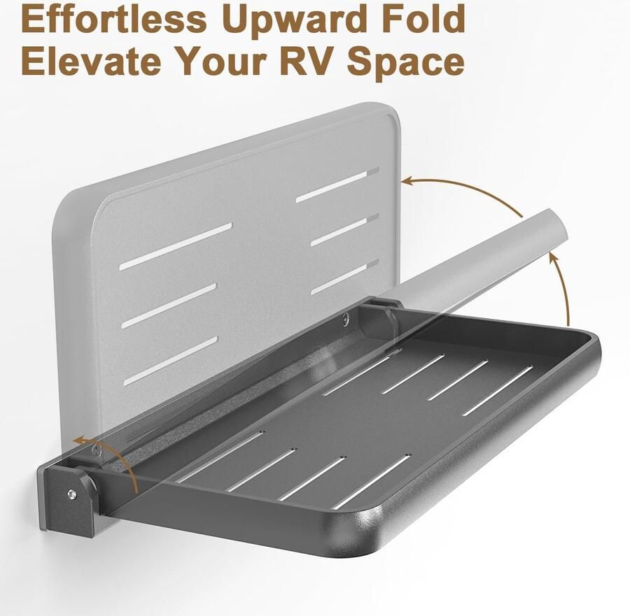 Senza Marchio Safoner RV aluminium opvouwbare wandplank het essentiële kampeeraccessoire voor interieurorganisatie Ruimtebesparende veelzijdige drijvende opslag 1 verpakking