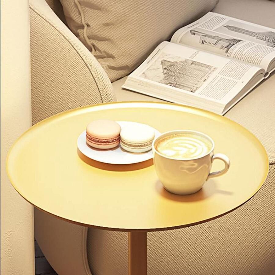 Senza Marchio Salontafel Kleine metalen bijzettafel salontafel for woonkamer ronde bijzettafel buiten binnen bijzettafel kleine accenttafel nachtkastje for slaapkamer balkon patio Zijtafel