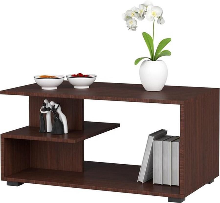 Senza Marchio Salontafel Pin 90x45x51 cm Kast voor Woonkamer Slaapkamer Kast Woonkamer Minimalistisch Modern Design Gelamineerd Board 16mm Kleur Wenge