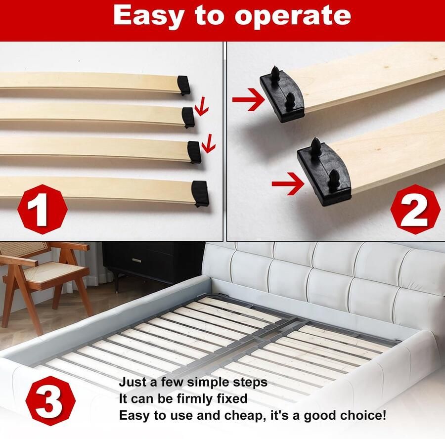 Senza Marchio Set van 20 houders voor lattenbodem 55 mm lattenbodems voor lattenbodem kunststof reservedoppen lattenhouders voor zijrails verbindingsaccessoires