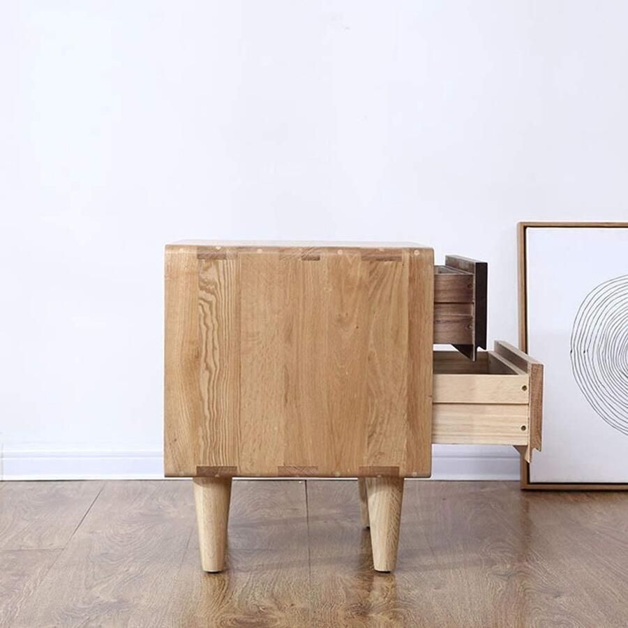 Senza Marchio Side Table Nightstand Simple Bedside Table for Bedroom Office Bedside Table 2-Drawer Design Wooden Storage Organizer Night Stand for Bedroom Multipurpose Side Tables Bed