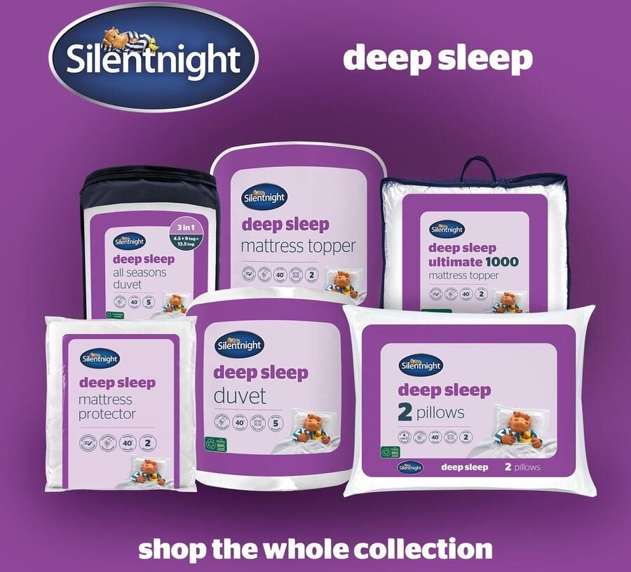 Senza Marchio Silentnight Deep Sleep dubbele matrastopper beste dikke zachte comfortabele toppers voor bed caravan camper slaapbanken machinewasbaar hypoallergene bedtopper wit