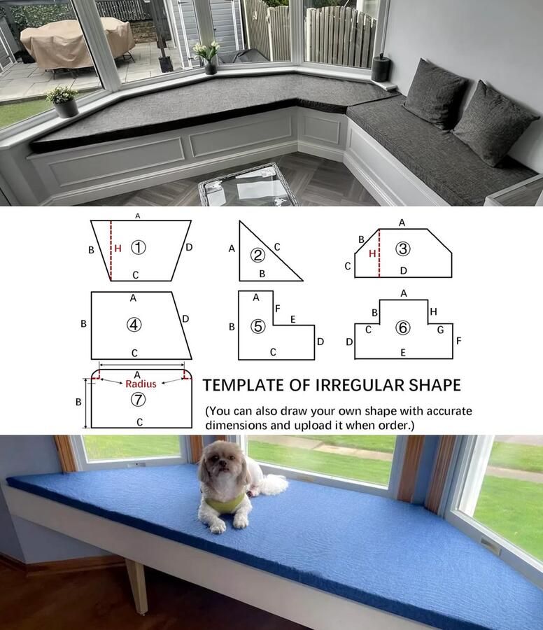 Senza Marchio SINCERE Aangepaste 2-3-4 schuim matrastopper gesneden tot Twin Full Queen King Size Bed Topper zachte stevige matras voor slaapbank bank RV stoel kussen top geluiddichte schuimspons