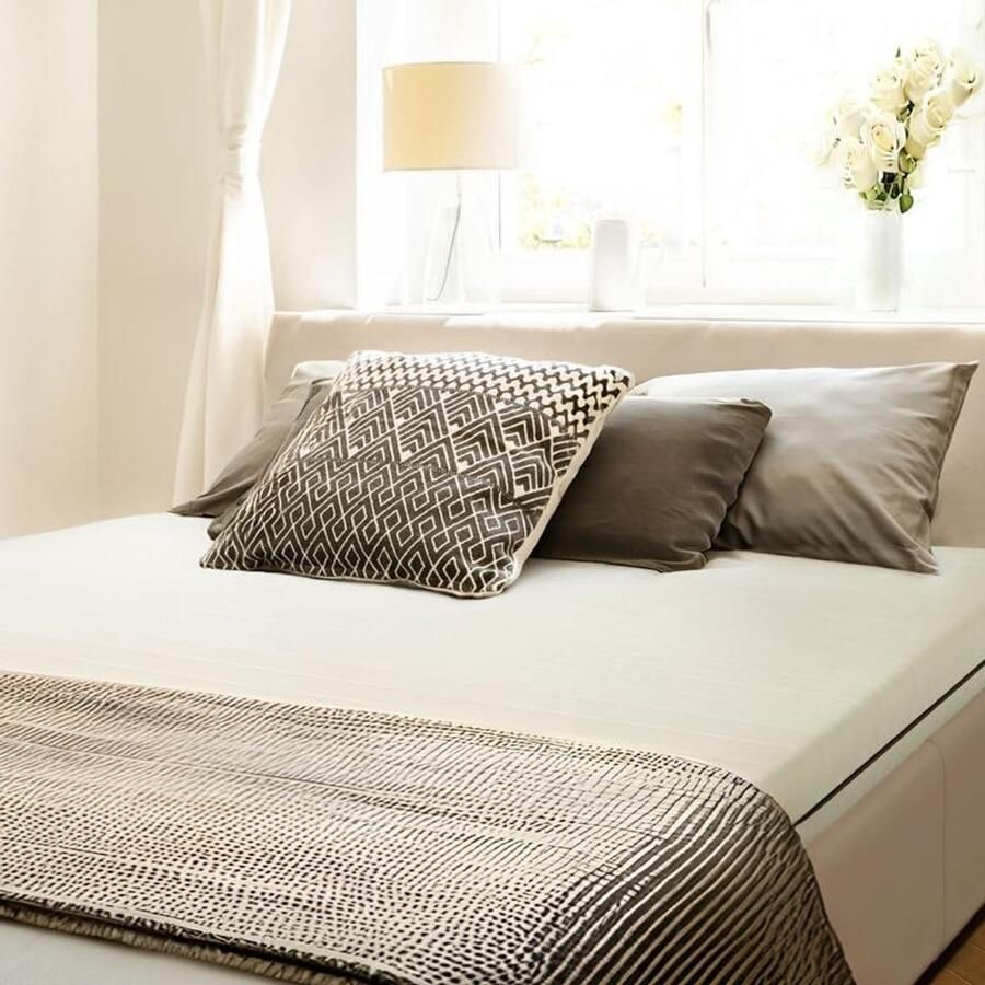 Senza Marchio Sleepneo Matras 180 x 200 cm hoogte 15 cm duo-hardheid H2 en H3 orthopedische koudschuimmatras met 7 zones koudschuimmatras puntelastisch ademend zachte overtrek met 4-zijdige ritssluiting