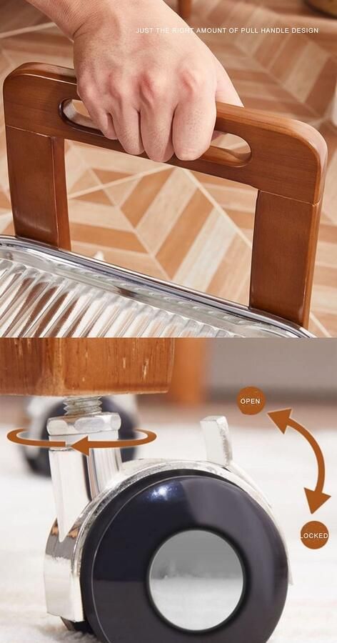 Senza Marchio Sofa bijzettafel van gehard glas woonkamer mobiele salontafel Japanse fruitplaat Afternoon Tea Trolley voor moderne slaapkamer bank balkon plank snackkast (B)