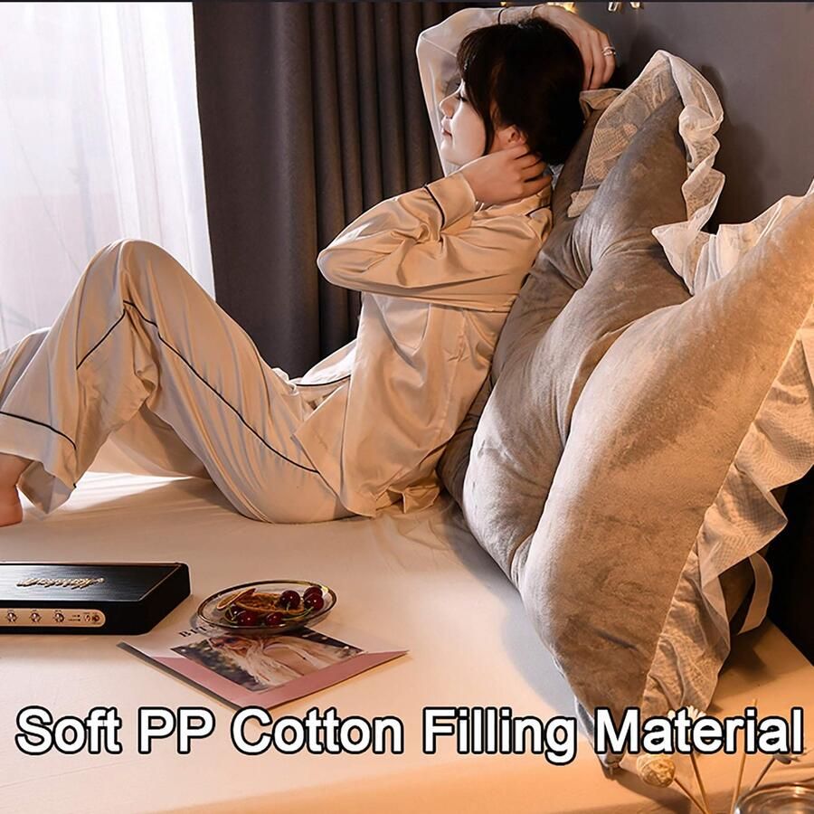 Senza Marchio Soft Headboard Support Pillow Plush PP Cotton Lumbar Pillow Backrest Positioning Support Headboard for Family sofa bed Reading Lumbar Support Cushion