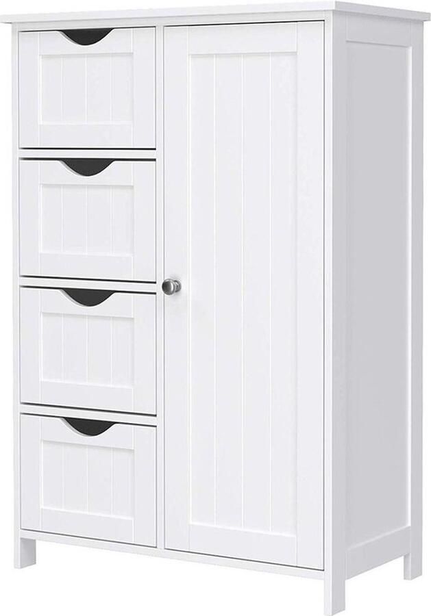 Senza Marchio Songmics Cabinet with 4 Baskets and Door White