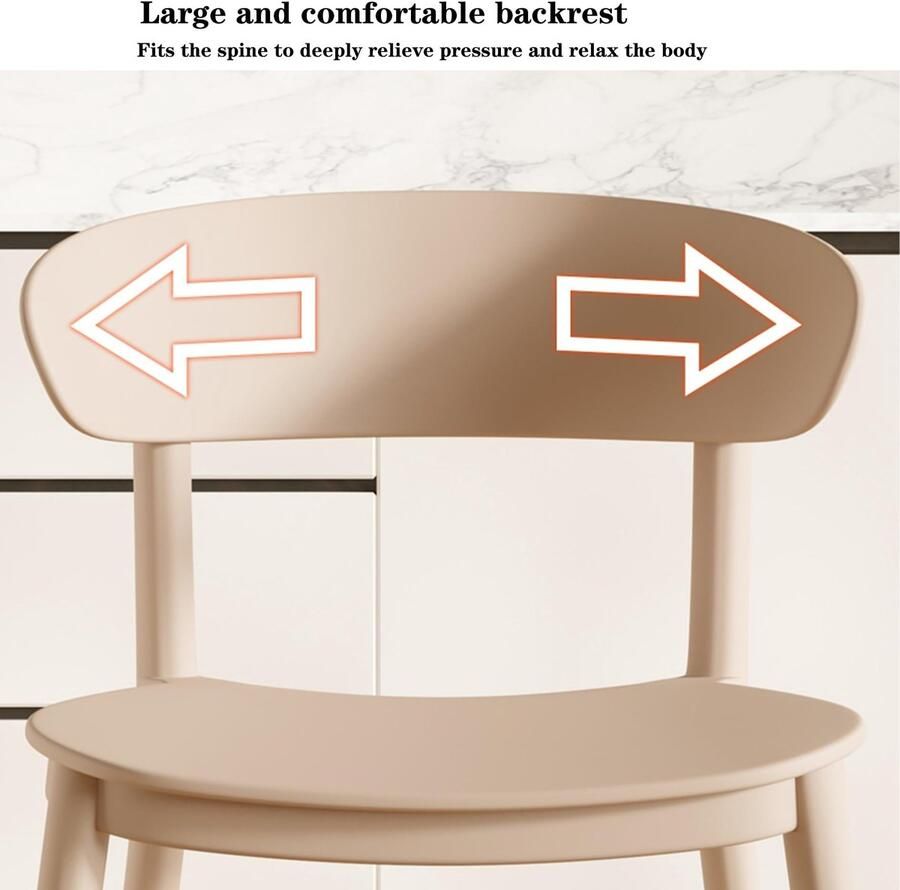 Senza Marchio Stapelbare buitenstoelen set van 4 kunststof eetkamerstoelen met rugleuning voor veranda terras en woonkamer (matcha groen 8x)