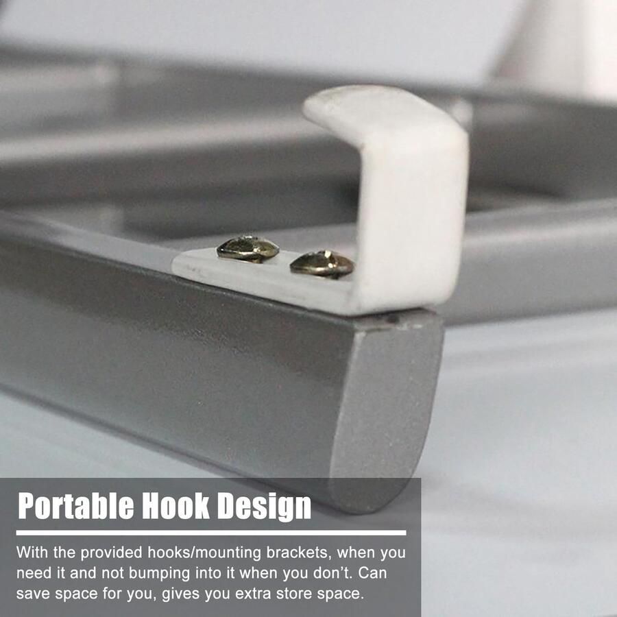 Senza Marchio Stapelbed ladder Hangende Stapelbedladder Binnen of Buiten RV Klimtrapladder met Verstelbare Haken Smalle Ruimte Universele Klimladder 220 LB Laadvermogen (Color : Silver Size : 130cm)