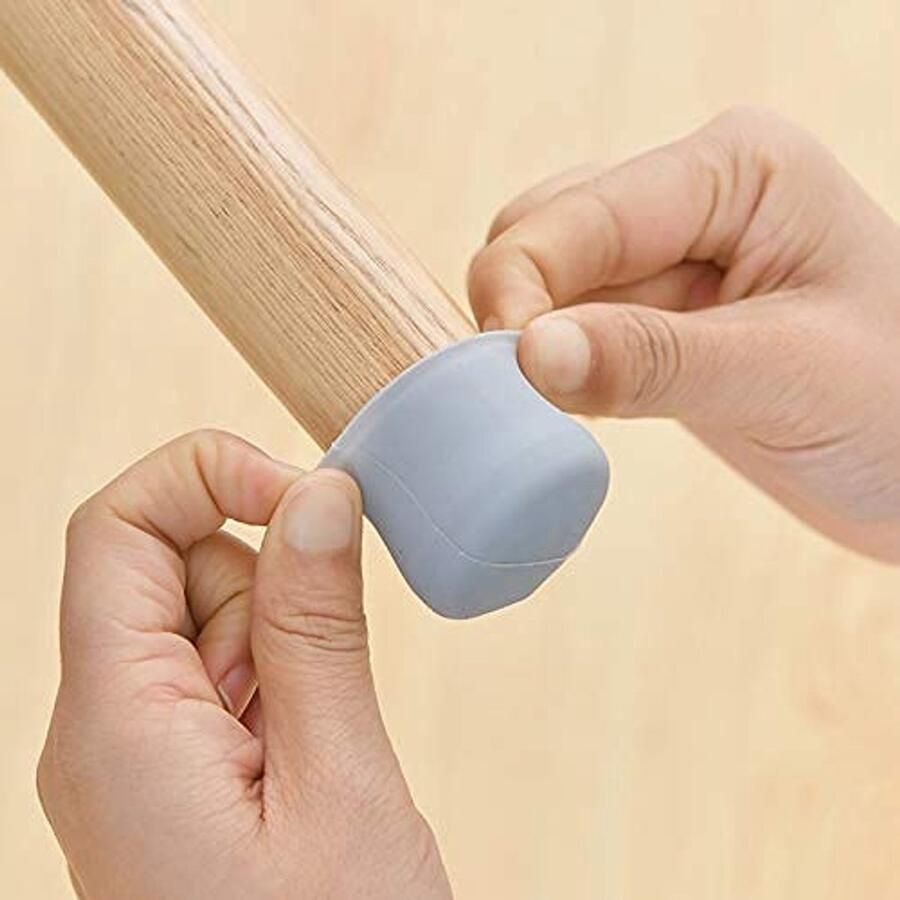 Senza Marchio Stoelpootbeschermingskappen 4-delige siliconen meubelvoethoezen Antislip tafel Stoelpoot Vloervoeten Cap Protector Pad Houten vloerbeschermers Gereedschapsaccessoires (Kleur: roze) (Color : Grey)