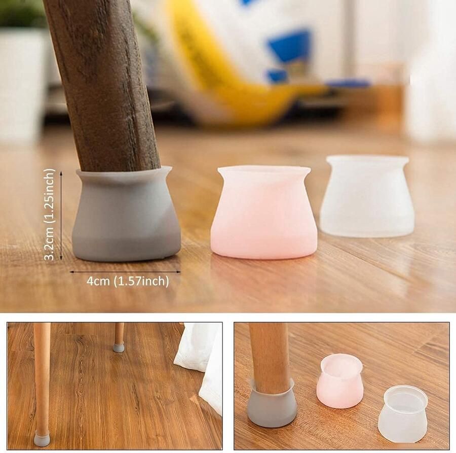 Senza Marchio Stoelpootbeschermingskappen Meubels Siliconenbeschermingshoes Able Stoelpoot Silicone Cap Pad Meubels Tafelvoeten Cover Vloerbescherming Antislip tafelpoten (Kleur: 03) (Color : 3)