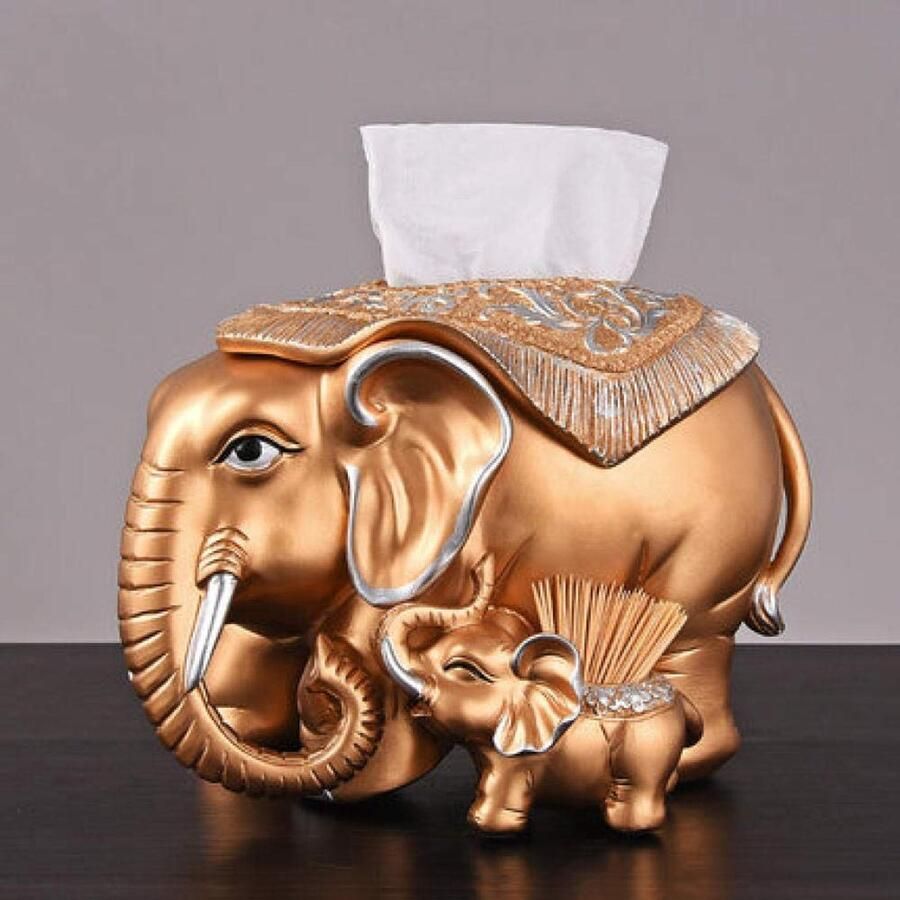 Senza Marchio Stofdichte decoraties Art Craft Olifant tissue box decoratie woonkamer eettafel thuis dienblad