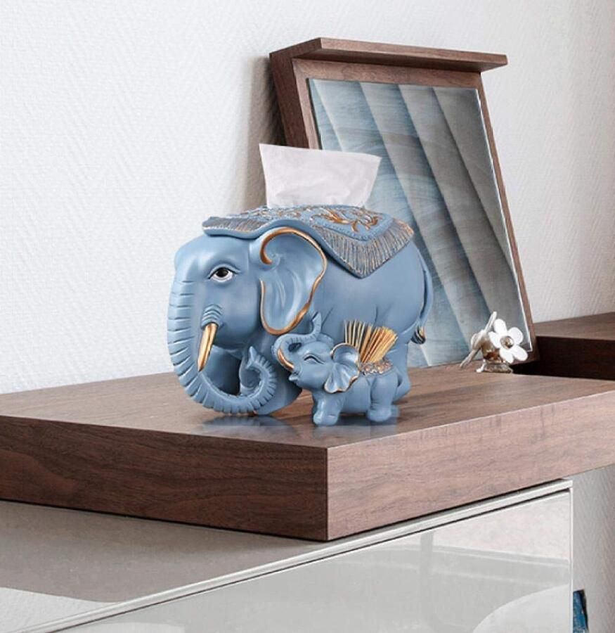 Senza Marchio Stofdichte decoraties Art Craft Olifant tissue box decoratie woonkamer eettafel thuis dienblad 3