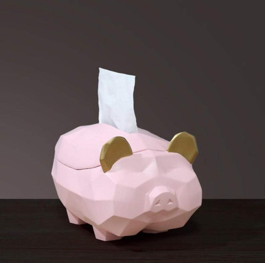 Senza Marchio Stofdichte decoraties Art Craft Pig tissue box decoratie woonkamer salontafel desktop home tray 1