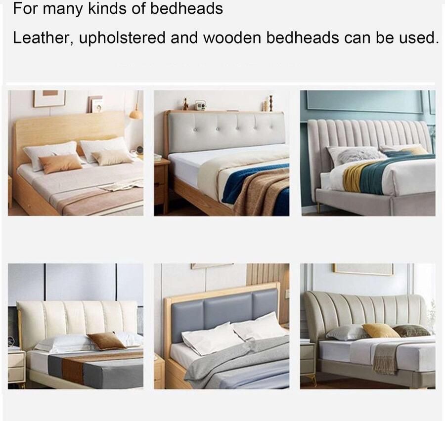 Senza Marchio Stretch Cover Voor Vloer Bed Hoofdeinde Zacht Verwijderbare Hoofdbord Slipcover Stofdichte Protector Cove Voor Slaapkamer Versieren Bedhoofdeinde Hoes-Lichtgrijs-170-190cm