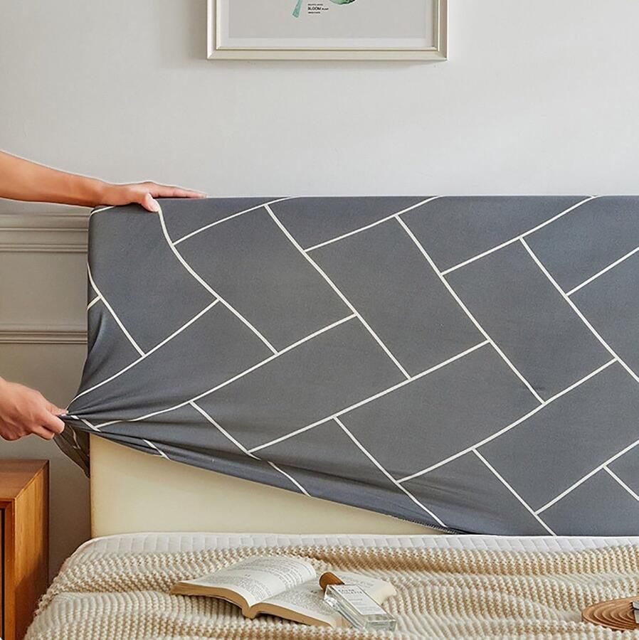 Senza Marchio Stretch Headboards Cover 100% Polyester Mode Decoratief Hoofdbord Slipcover Verwijderbare Wasbaar Headboard Protector Voor Slaapkamer Twin Full Queen King Vloer-K-150cm