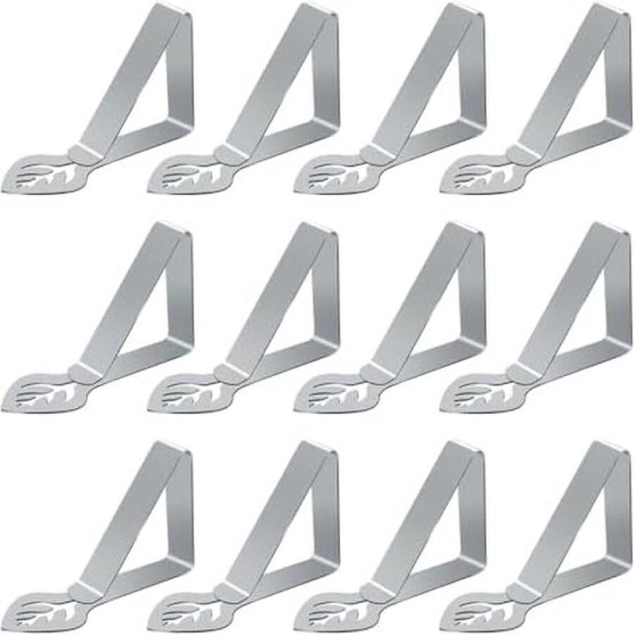 Senza Marchio Tafelkleedklemmen 12 stuks roestvrij staal ideaal voor gelegenheden