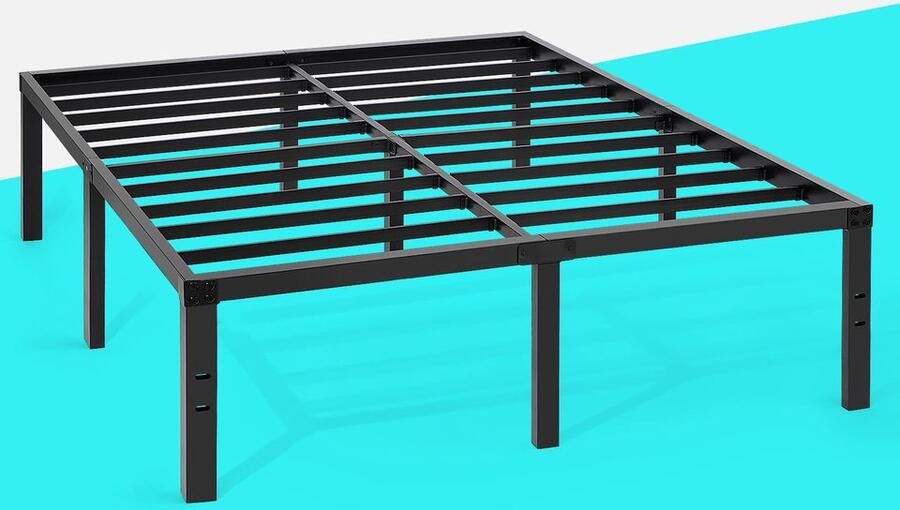 Senza Marchio TATAGO 3000 pond maximale gewichtscapaciteit 16 inch hoge zware metalen platform bedframe matras stichting extra sterke ondersteuning en antislip geen lawaai en geen boxspring nodig om geld te besparen koningin