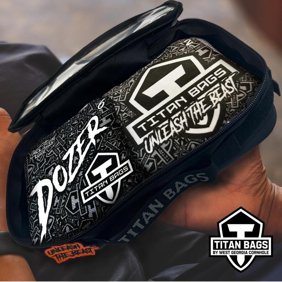 Senza Marchio Titan Bags Bulldozer Cornhole Bags ACL PRO goedgekeurde werpzak professionele zakken voor maïsgat werpzakken voor binnen en buiten suède doek toernooi zitzak (verduistering)