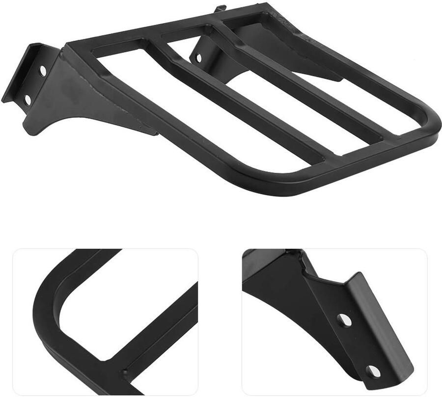 Senza Marchio Topyond motorfiets sissy bar rugleuning bagagerek gestroomlijnd ontwerp voor XL FLST eenvoudige installatie stalen constructie forteel constructie motorfiets bagagerek