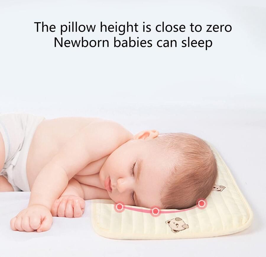 Senza Marchio TQUXNGA Opgewaardeerd Baby Hoofd Vormgeven Kussen Katoen Baby Kussen Pasgeboren Kussen Baby Hoofd Vormgeven Kussen Voor Baby Bed Auto