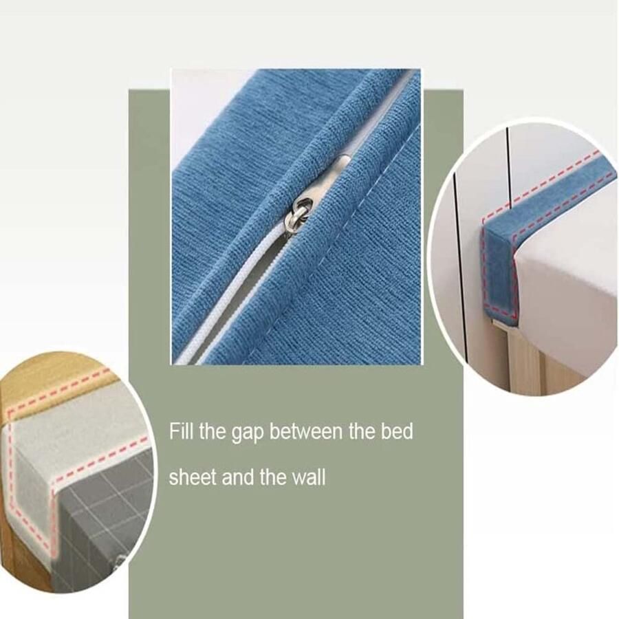 Senza Marchio Traagschuim bedbeschermer voor kingsize queensize bedden matras met hoge dichtheid vuller en hoofdeinde kussen met bedbrug wand bedverlenger