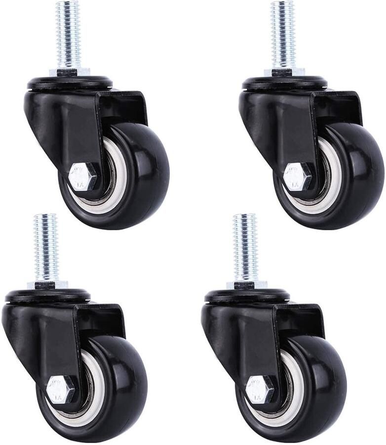 Senza Marchio TYXTYX Caster Wielen Draaibare Caster Wielen Urethane Caster 1.5 2 M8mm M10mm voor Sofa Stoel Kabinet Bank voor Meubels Bureaustoel Casters (2 M10mmno rem)