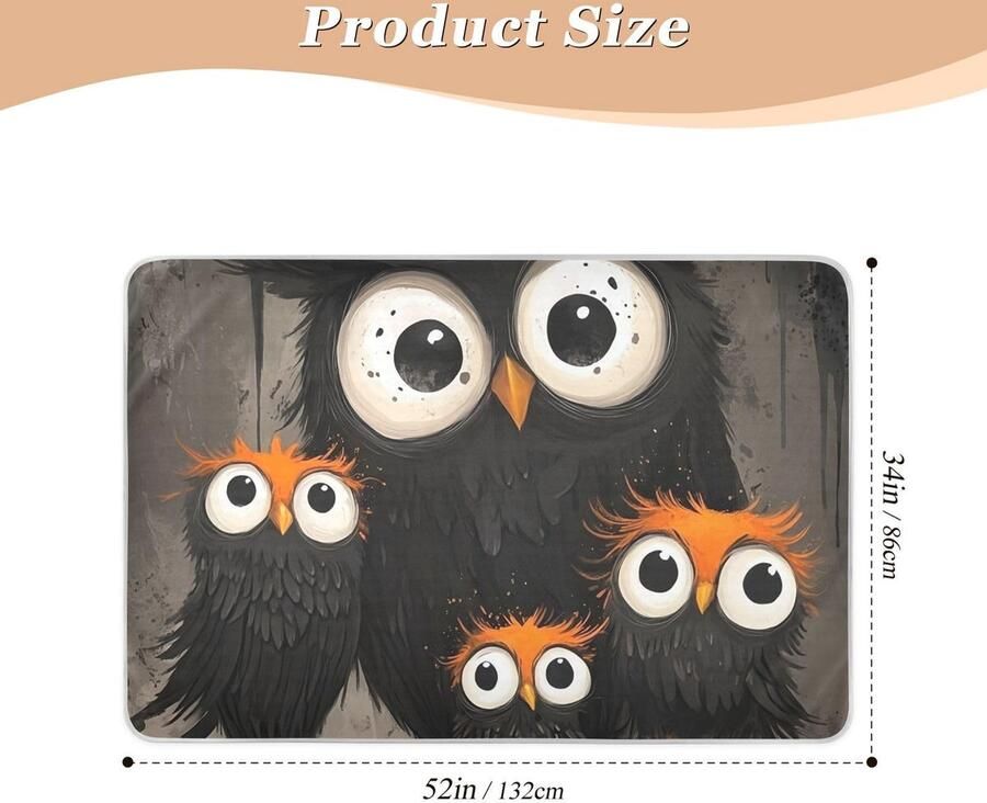 Senza Marchio Uil Familie Grote Ogen Waterdichte Pad 34 x 52 Herbruikbare Lekvrije Bed Onderkussens Wasbare Bed Pads voor Incontinentie Volwassenen