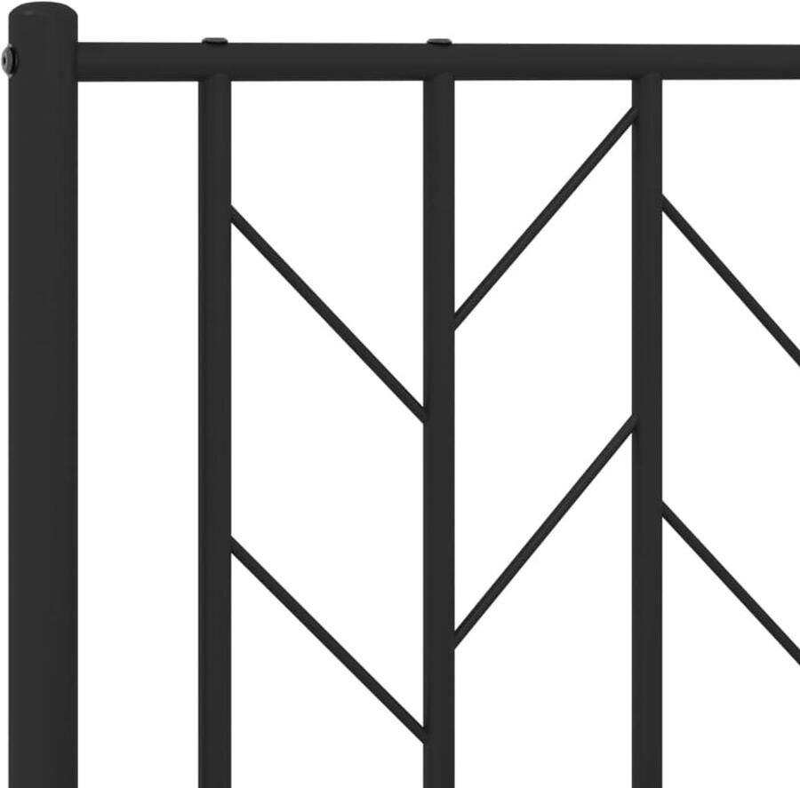 Senza Marchio UJCHVHN Bedden en accessoires bedden en bedframesMetalen bedframe met hoofdeinde en voetenplank zwart 183x213 cm