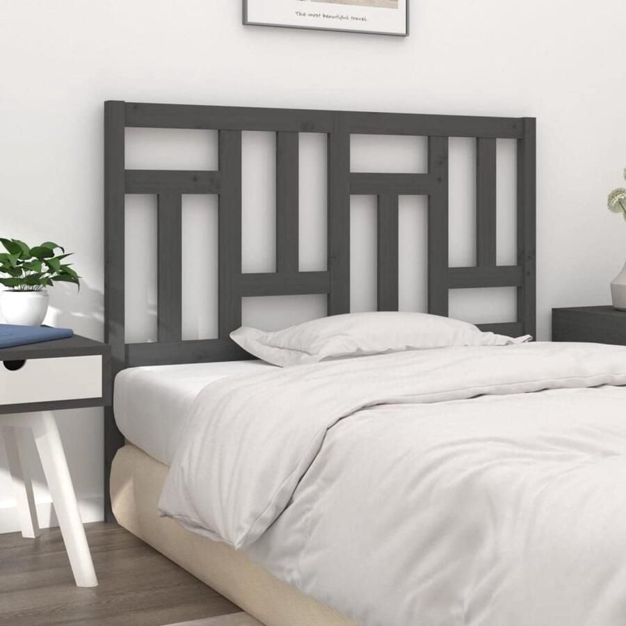 Senza Marchio UJCHVHN Item-Bed Hoofdbord Grijs 205 5x4x100 cm Massief Hout Dennen Bedden & Accessoires Hoofdborden & Voetborden