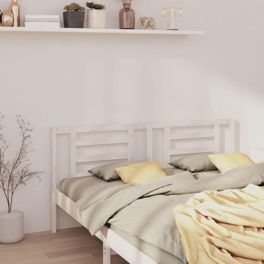 Senza Marchio UJCHVHN Item-Bed Hoofdbord Wit 206x4x100 cm Massief Grenen Hout Bedden & Accessoires Hoofdborden & Voetborden