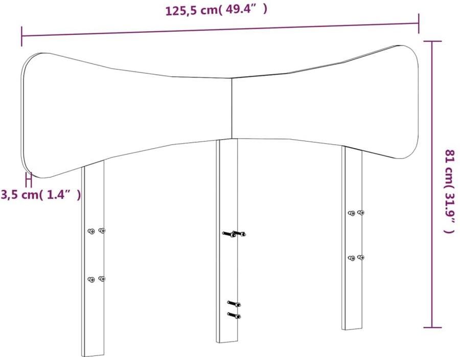 Senza Marchio UJCHVHN Item-hoofdeinde 120 cm massief hout grenen bedden & accessoires hoofdeinden en voetborden