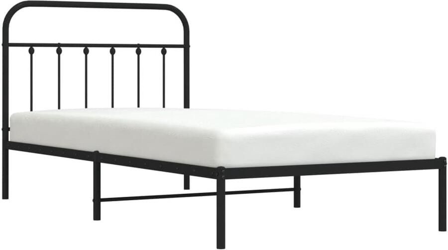 Senza Marchio UJCHVHN Item-Metalen bedframe zonder matras met hoofdeinde zwart 107x203cm bedden & accessoires bedden en bedframes