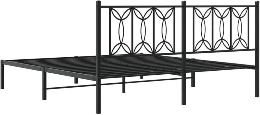 Senza Marchio UJCHVHN Item-Metalen bedframe zonder matras met hoofdeinde zwart 183x213cm bedden & accessoires bedden en bedframes