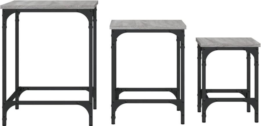 Senza Marchio UJCHVHN Item-Nesting Salontafels 3 stks Grijs Sonoma Engineered Hout Tafels Accent Tafels Salontafels