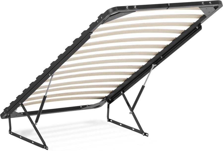 Senza Marchio Uniprodo Opvouwbare lattenbodem met bedkastfunctie 90 x 200 cm 200 kg 2 gasveren stalen frame met latten van populier bedkast-lattenbodem om op te vouwen