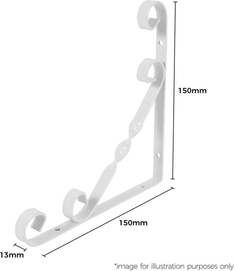 Senza Marchio Uranus antieke stijl decoratieve wandplank beugels zwart 150mm x 150mm