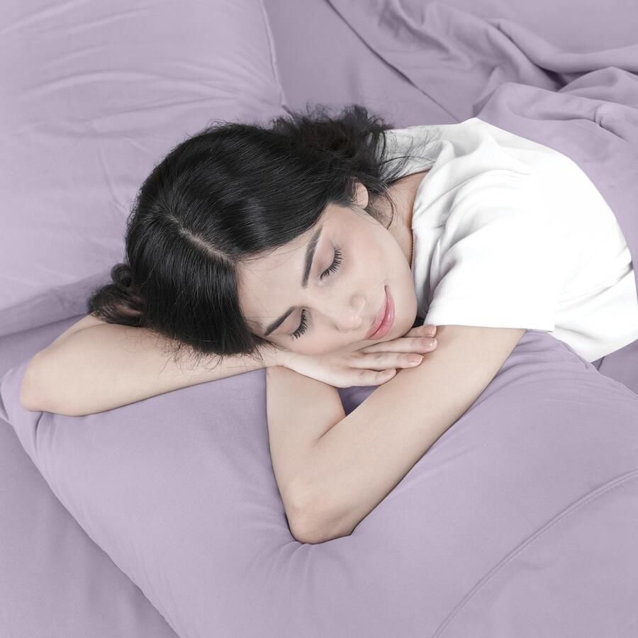 Senza Marchio Utopia Bedding Beddengoedset met queensize bed 4-delig beddengoed geborsteld microvezel krimp- en vervagingsbestendig gemakkelijk te onderhouden (Queen lavendel)