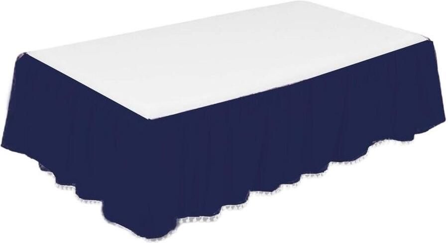 Senza Marchio Valance laken tweepersoonsbed mini wieg elastische bed ruches bedrok zachte comfortabele wikkeling rond vervagingsbestendig huis hotel slaapkamer decoraties benodigdheden (donkerblauw)