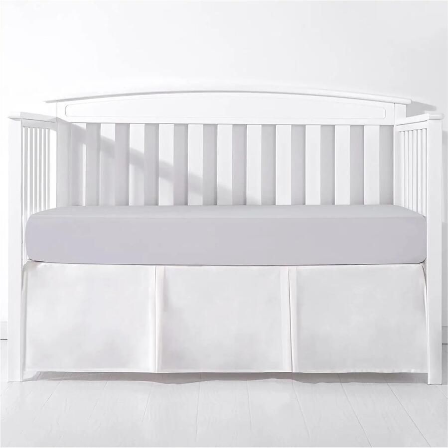 Senza Marchio Valance laken tweepersoonsbed standaard geplooide wieg bed rok toevoegen witte bovenlakens voor baby jongens meisjes kinderkamer beddengoed peuter 35 cm hoog (Lavendel Custome size)