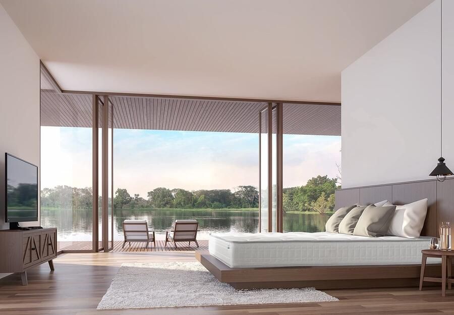 Senza Marchio Veggie Mattress Pacific visco-elastische matras stevig thermoregulerend mijtdicht ademend hoogte 20 cm (150 x 190 cm)