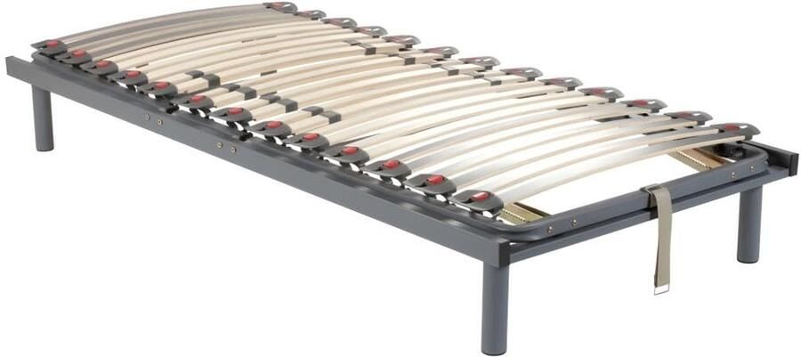 Senza Marchio Vente-unique Handmatig verstelbare bedbodem op pinnen 3 slaapvlakken stevigheid instelbaar met schuifknoppen 80x200 cm