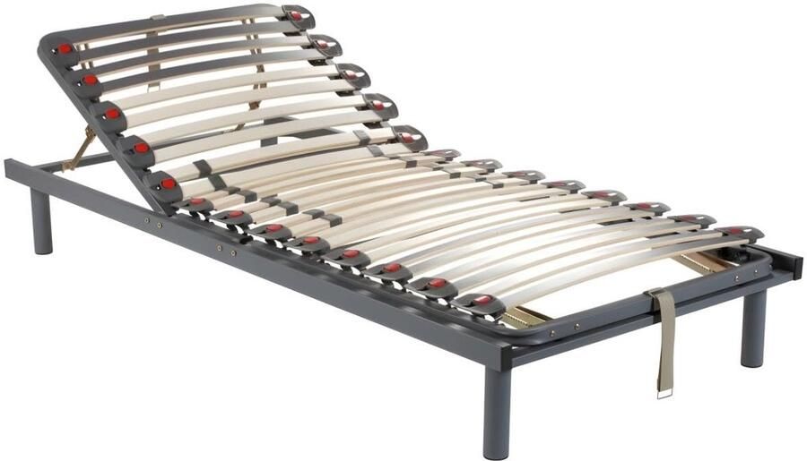 Senza Marchio Vente-unique Handmatig verstelbare bedbodem op pinnen 3 slaapvlakken stevigheid instelbaar met schuifknoppen 70x190 cm