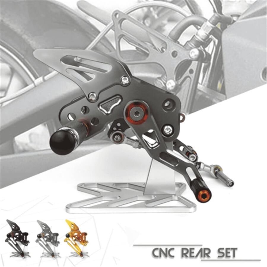 Senza Marchio verstelbare achterste rearsets voetsteun Voor KAWASAKI Z125 2017-2018 Verstelbare Motorfiets Voetsteun Achter Set Voet pinnen Reversed Rearset Footpeg (Color : 3)