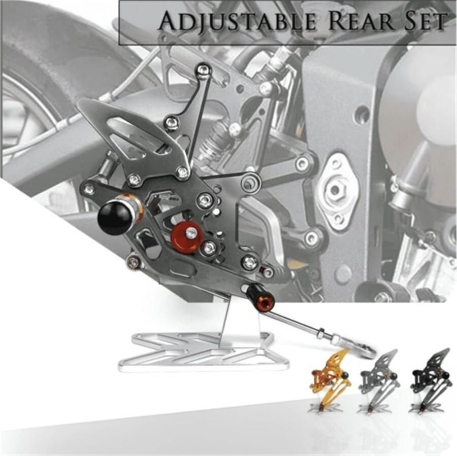 Senza Marchio verstelbare achterste rearsets voetsteun Voor SPEED voor TRIPLE1050 05-10 Shifter verstelbare motorfiets Voetsteun achterste Set Voet pinnen omgekeerde Rearset Footpeg (Color : 3)