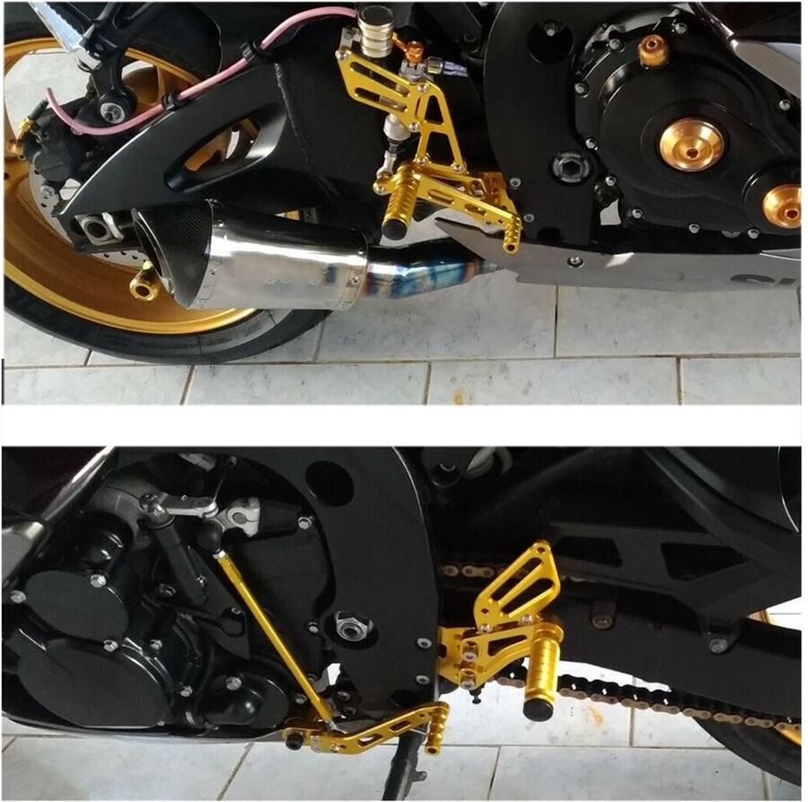 Senza Marchio verstelbare achterste rearsets voetsteun Voor Yama&ha YZF R15 R150 2012-2017 Motorfiets Rearset Voetsteun verstelbare Aluminium achterste set Voetsteun Voetpinnen (Color : 5)