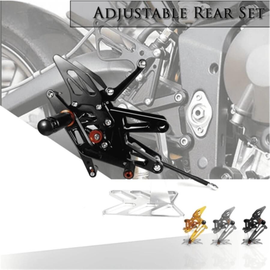 Senza Marchio verstelbare achterste rearsets voetsteun Voor Yama&ha MT10 FZ10 GP Shifter verstelbare motorfiets Voetsteun achterste Set Voet pinnen omgekeerde Rearset Footpeg (Color : B)